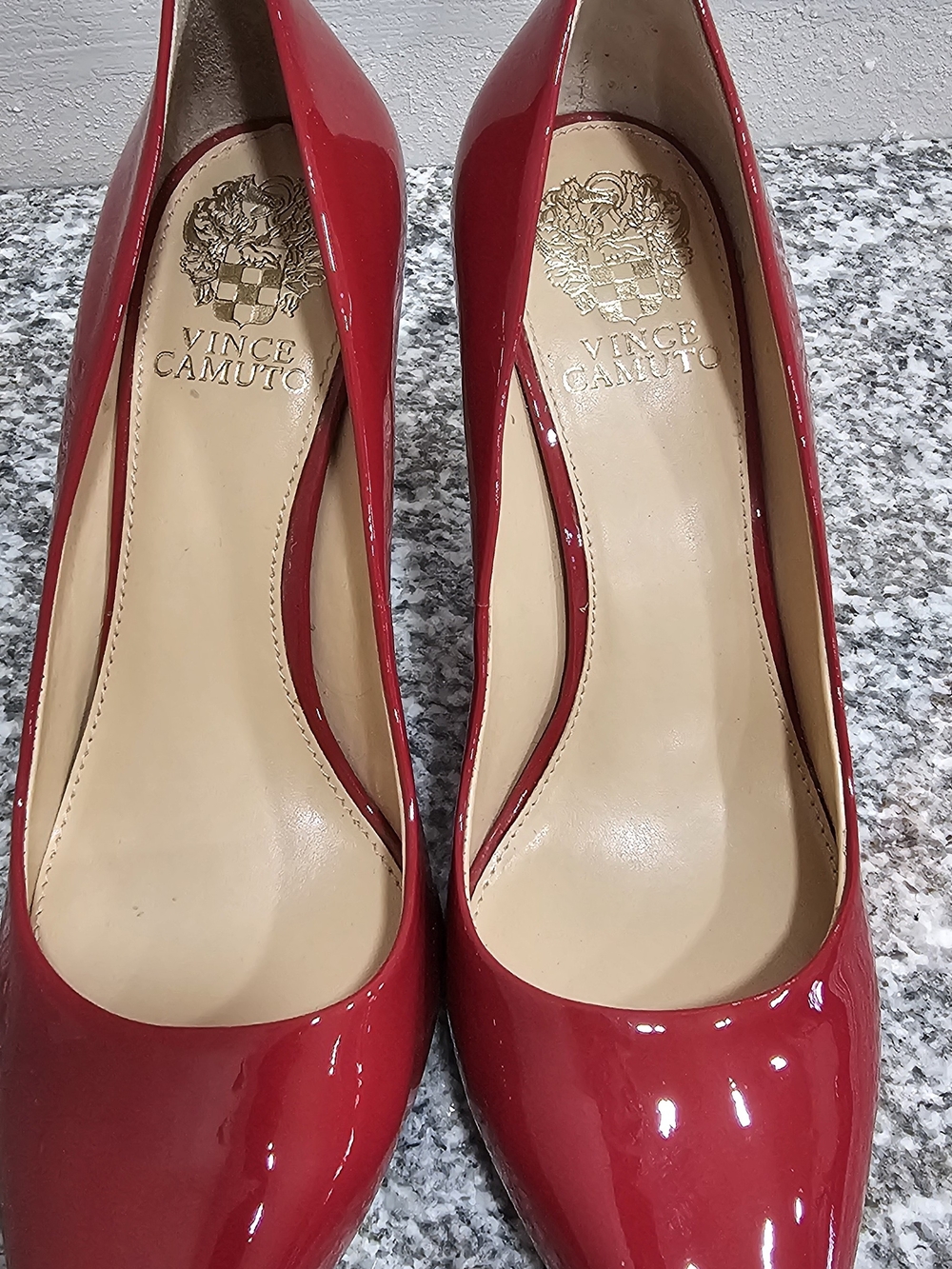 Vince Camuto Glossy Red Pointed-Toe Pumps - Picture 4 of 5